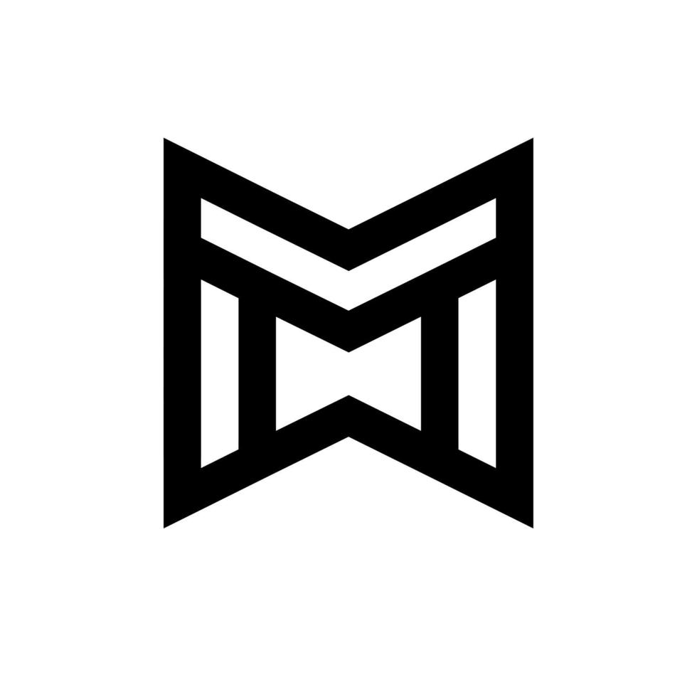 enkel bokstav m logotyp designmall pro vektor