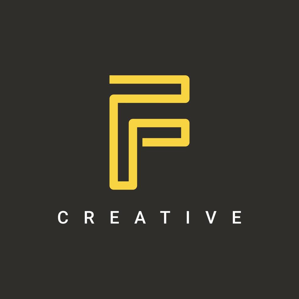 f Brief Symbol Symbol Logo Design, minimalistisches und kreatives Linientyp Logo Vektordesign vektor
