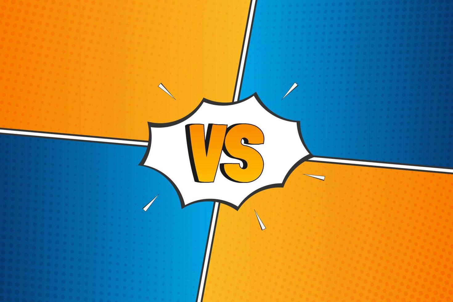 Vektor versus Kampf Comic-Pop-Art-Hintergrund-Design gelbe und blaue Farbe