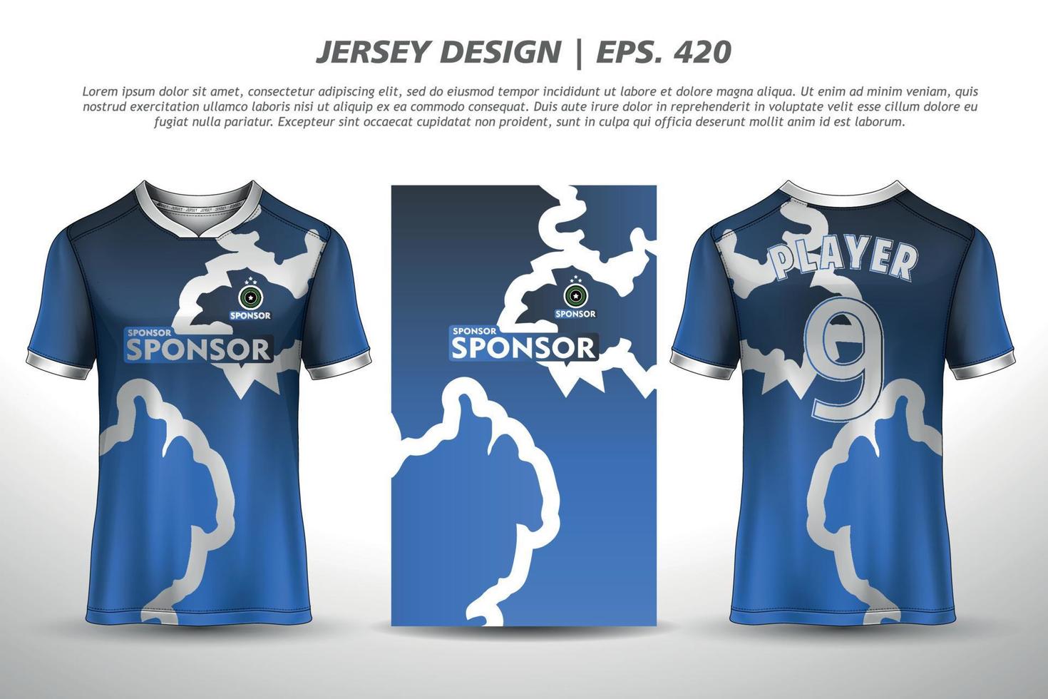 Fußballtrikot Fußballdesign Sublimation Sport T-Shirt Design Premium-Vektorkollektion für Rennen, Radfahren, Spiele, Motocross vektor