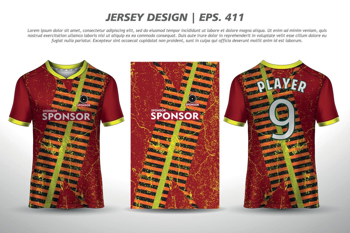 fotbollströja fotboll design sublimation sport t-shirt design premium vektorkollektion för racing, cykling, spel, motocross vektor