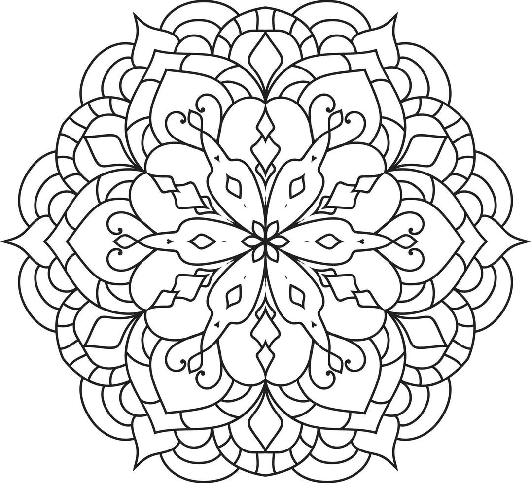 cirkulär blomma mandala på vit gratis vektor