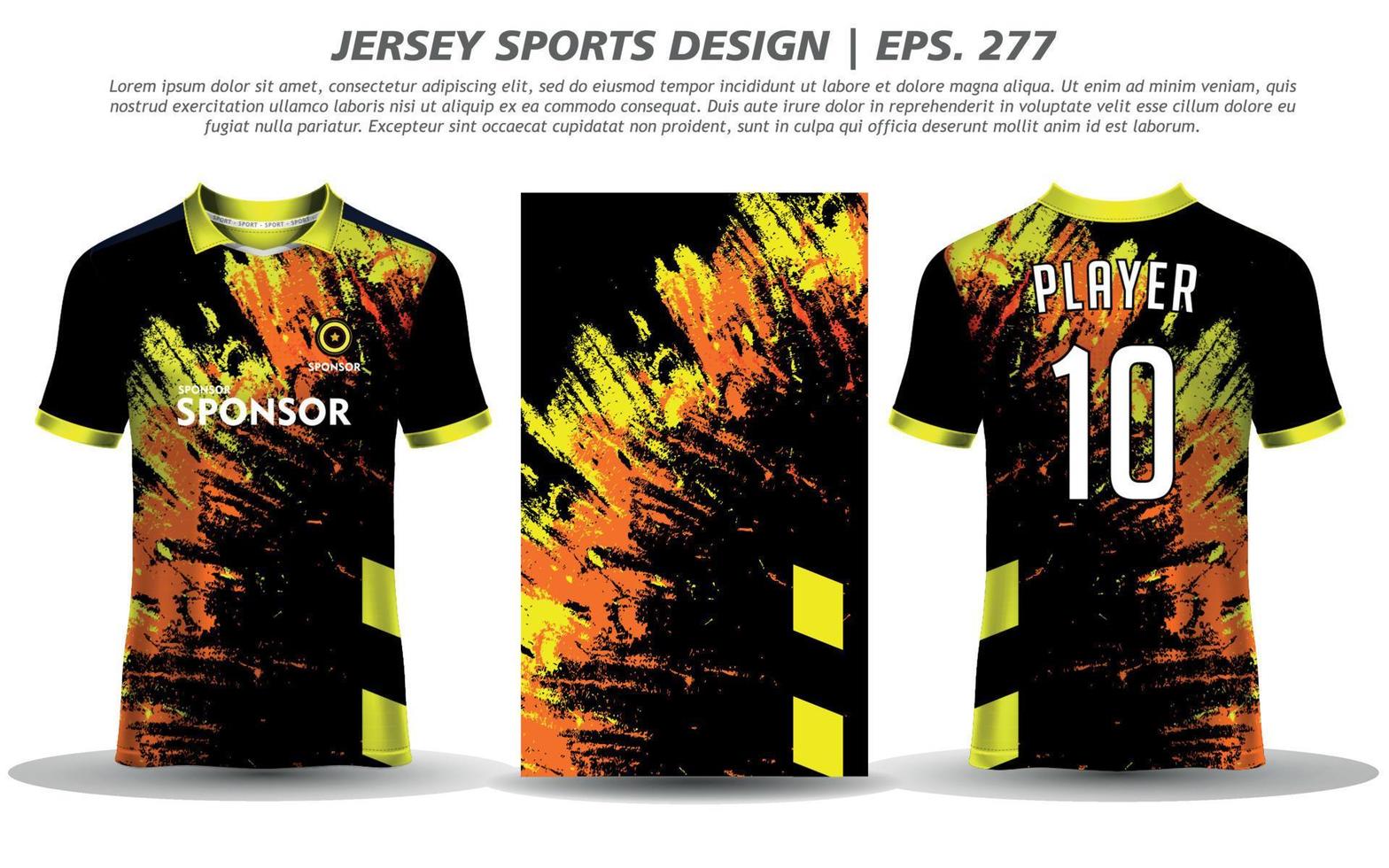 Fußballtrikot Fußballdesign Sublimation Sport T-Shirt Design Premium-Vektorkollektion für Rennen, Radfahren, Spiele, Motocross vektor