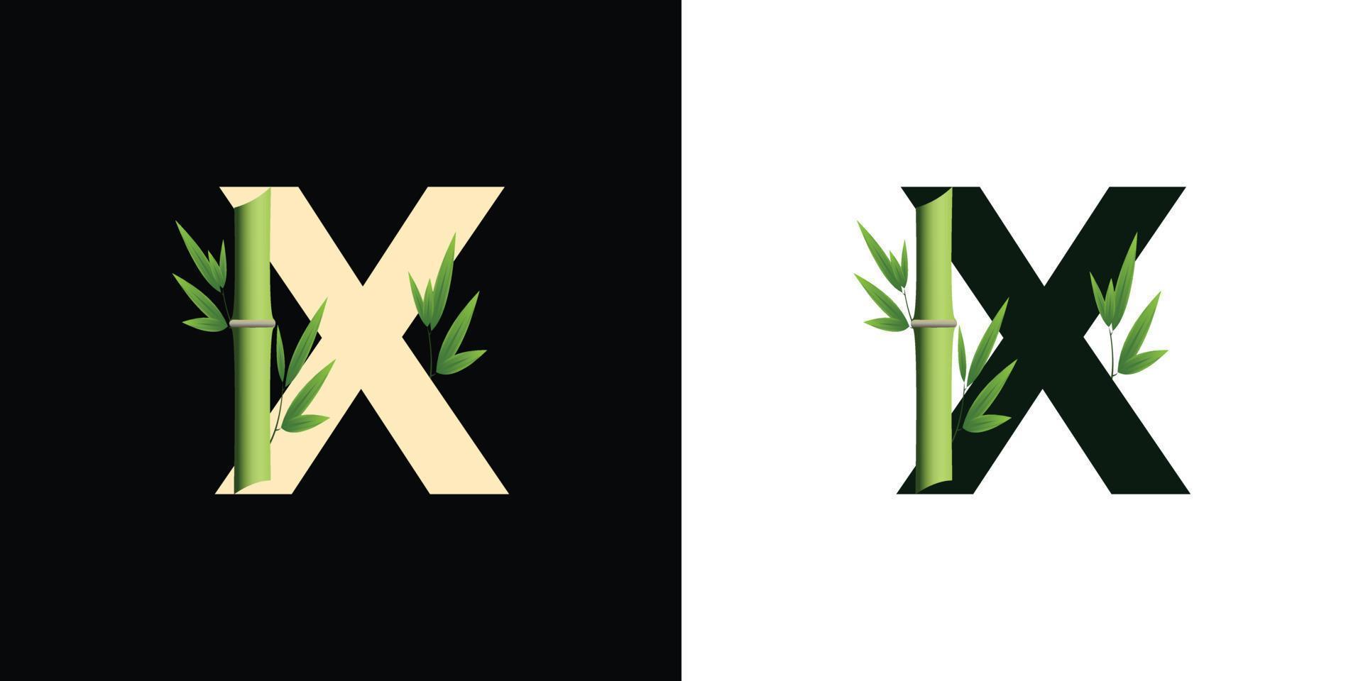 x bambu logotyp ikon design med mall kreativa initialer baserade bokstäver vektor