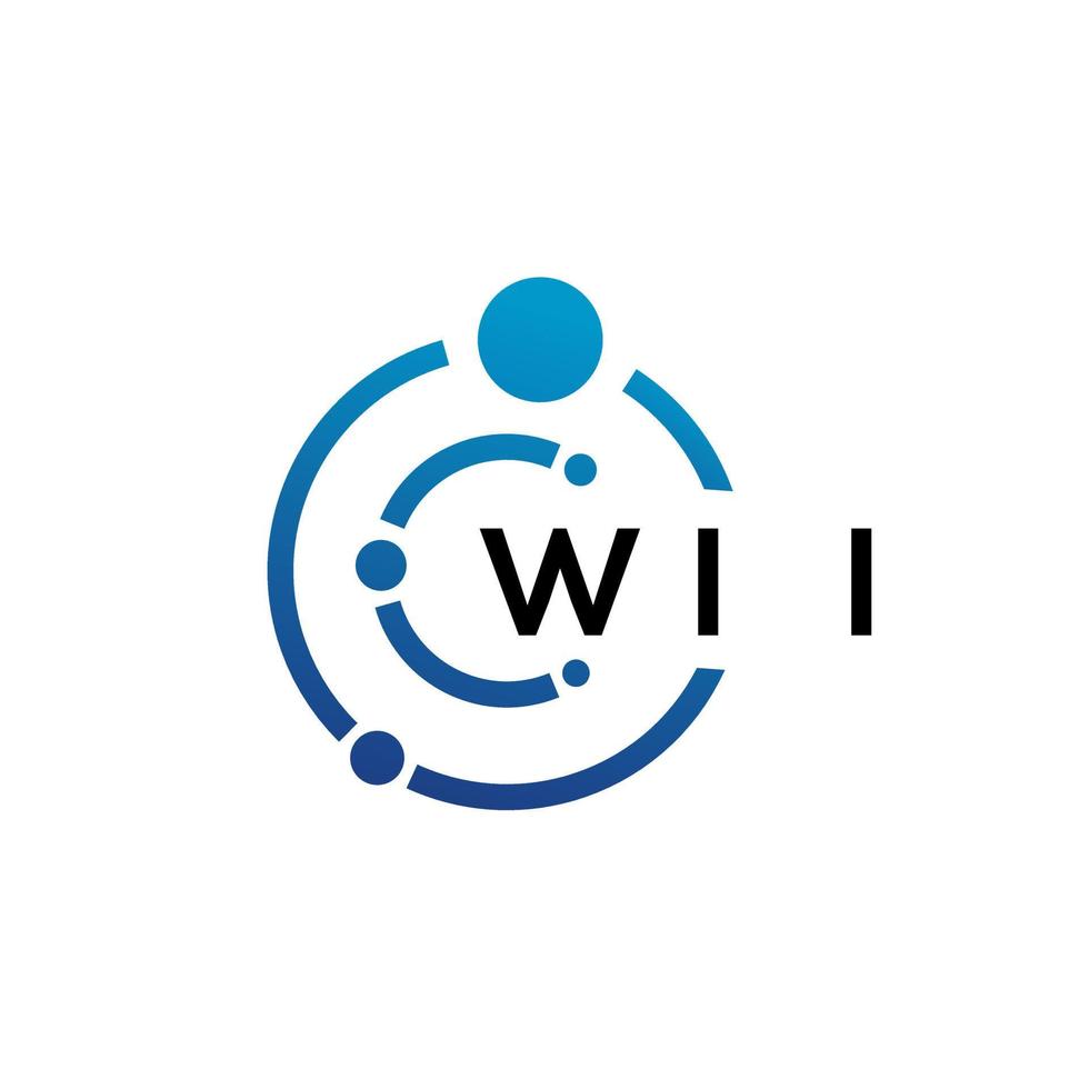 Wii-Brief-Technologie-Logo-Design auf weißem Hintergrund. Wii kreative Initialen schreiben es Logo-Konzept. Wii-Buchstaben-Design. vektor