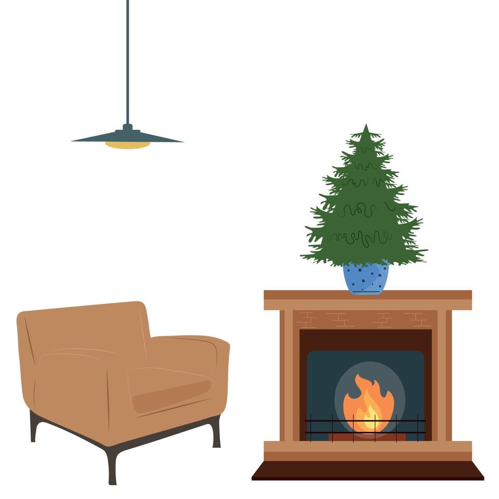 julgrönt träd, presenter, lycka. holiday.vector illustration. vektor