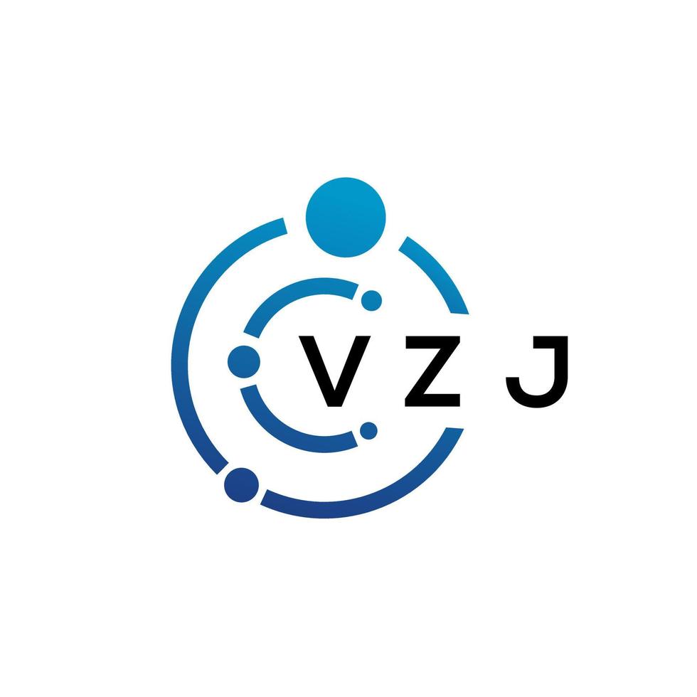 vzj-Buchstaben-Technologie-Logo-Design auf weißem Hintergrund. vzj kreative Initialen schreiben es Logo-Konzept. vzj Briefgestaltung. vektor