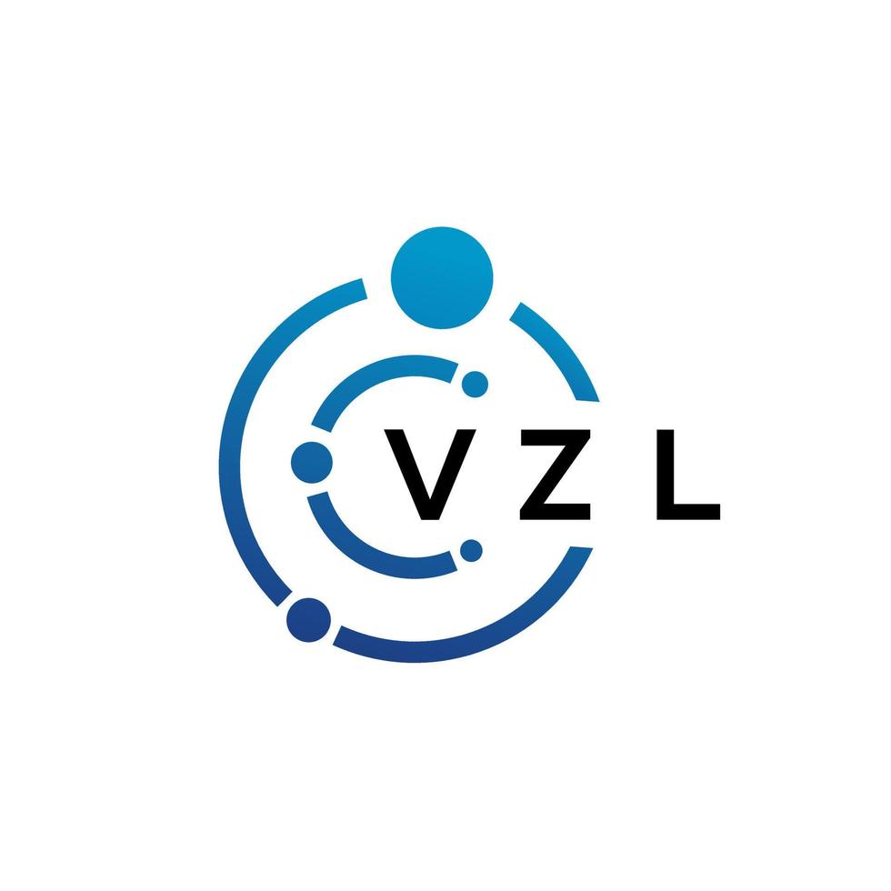vzl-Buchstaben-Technologie-Logo-Design auf weißem Hintergrund. vzl kreative Initialen schreiben es Logo-Konzept. vzl Briefgestaltung. vektor