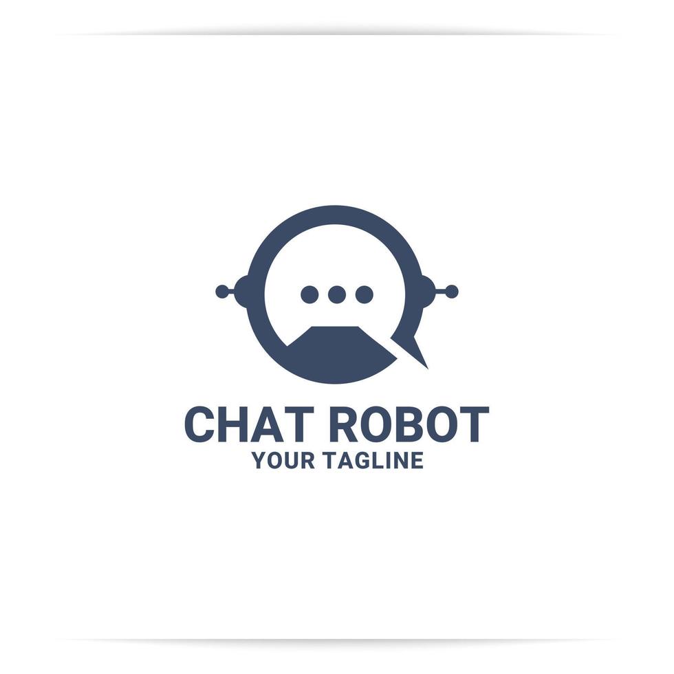 platt chatt robot logotyp design vektor. för socialt, kund, företag vektor