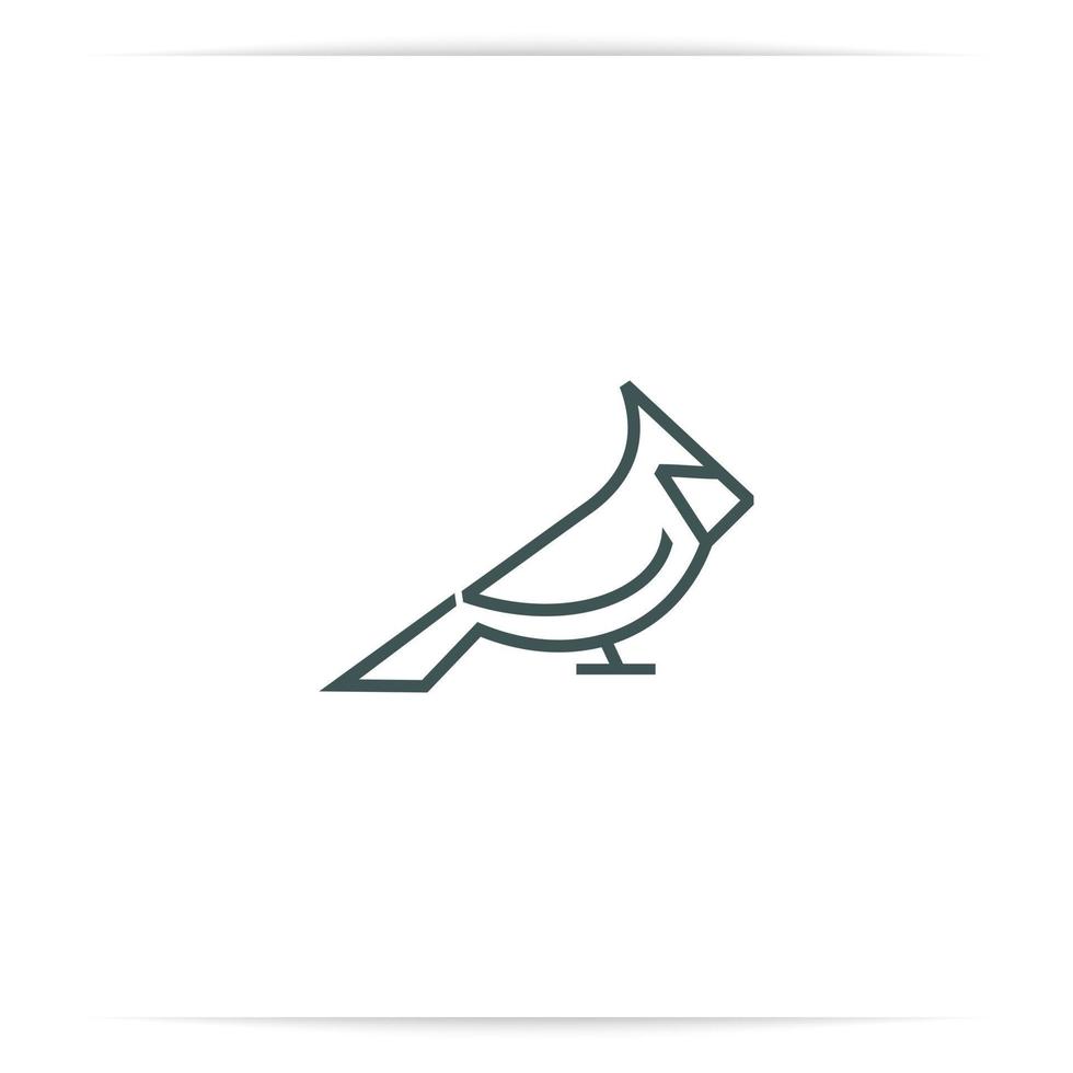 Vogel-Kardinallinie Logo-Design-Vektor. vektor