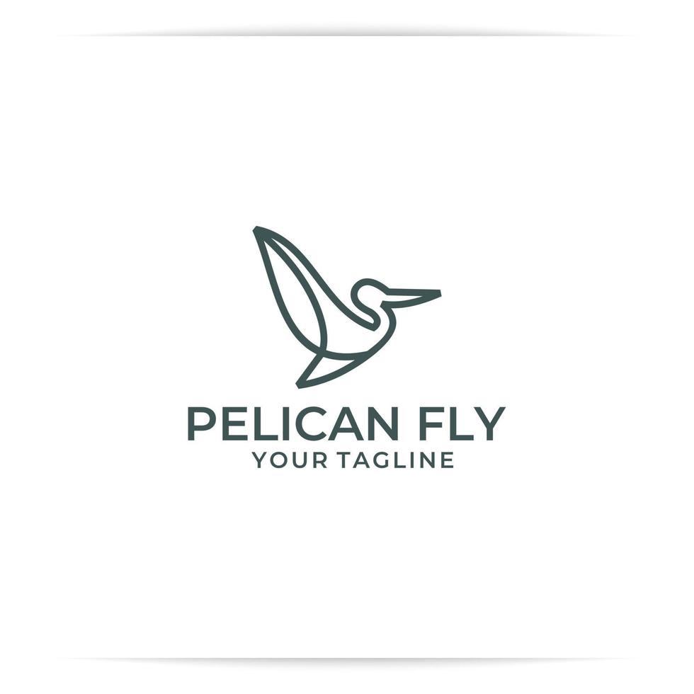 Logo abstrakter Pelikan-Linienvektor vektor