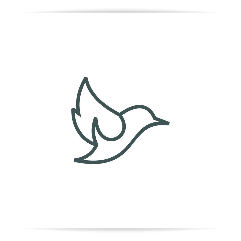 logotyp abstrakt fågel flyga linje vektor