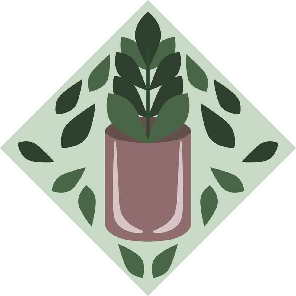 hemplanta i en kruka. logotyp för en blomsteraffär, ekologiska projekt. vektor