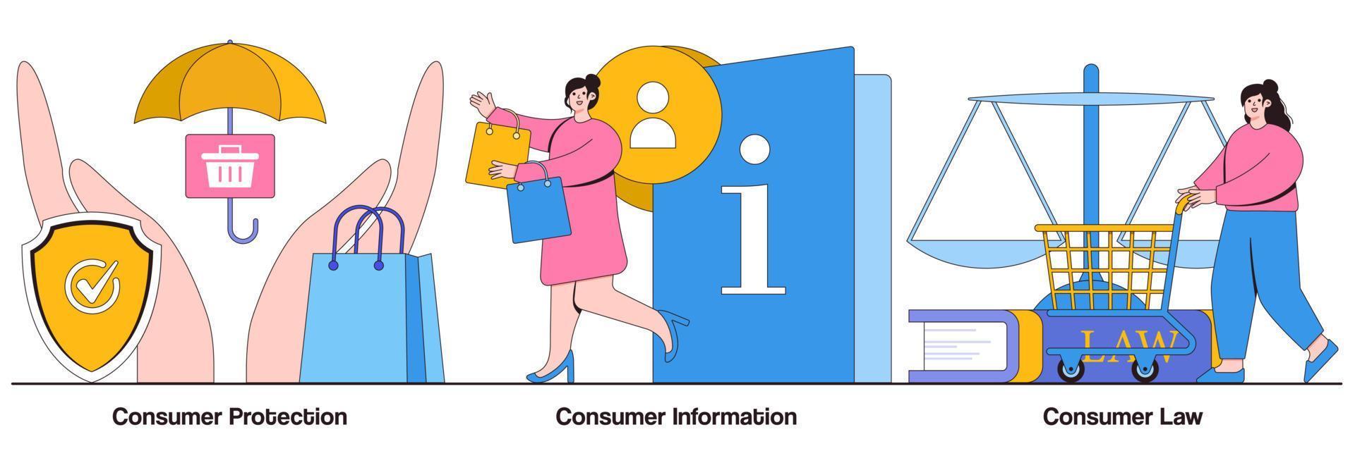 Verbraucherschutz, Information und Recht Bildpaket vektor