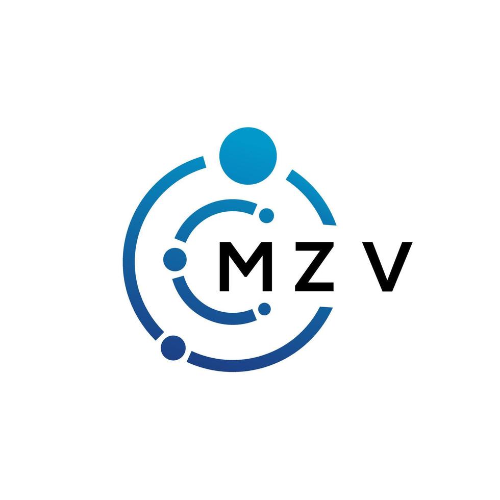 mzv-Buchstaben-Technologie-Logo-Design auf weißem Hintergrund. mzv kreative Initialen schreiben es Logo-Konzept. mzv Briefgestaltung. vektor