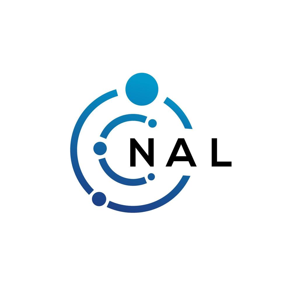 Design des Logos der NAL-Brieftechnologie auf weißem Hintergrund. nal kreative Initialen schreiben es Logo-Konzept. endgültige Briefgestaltung. vektor