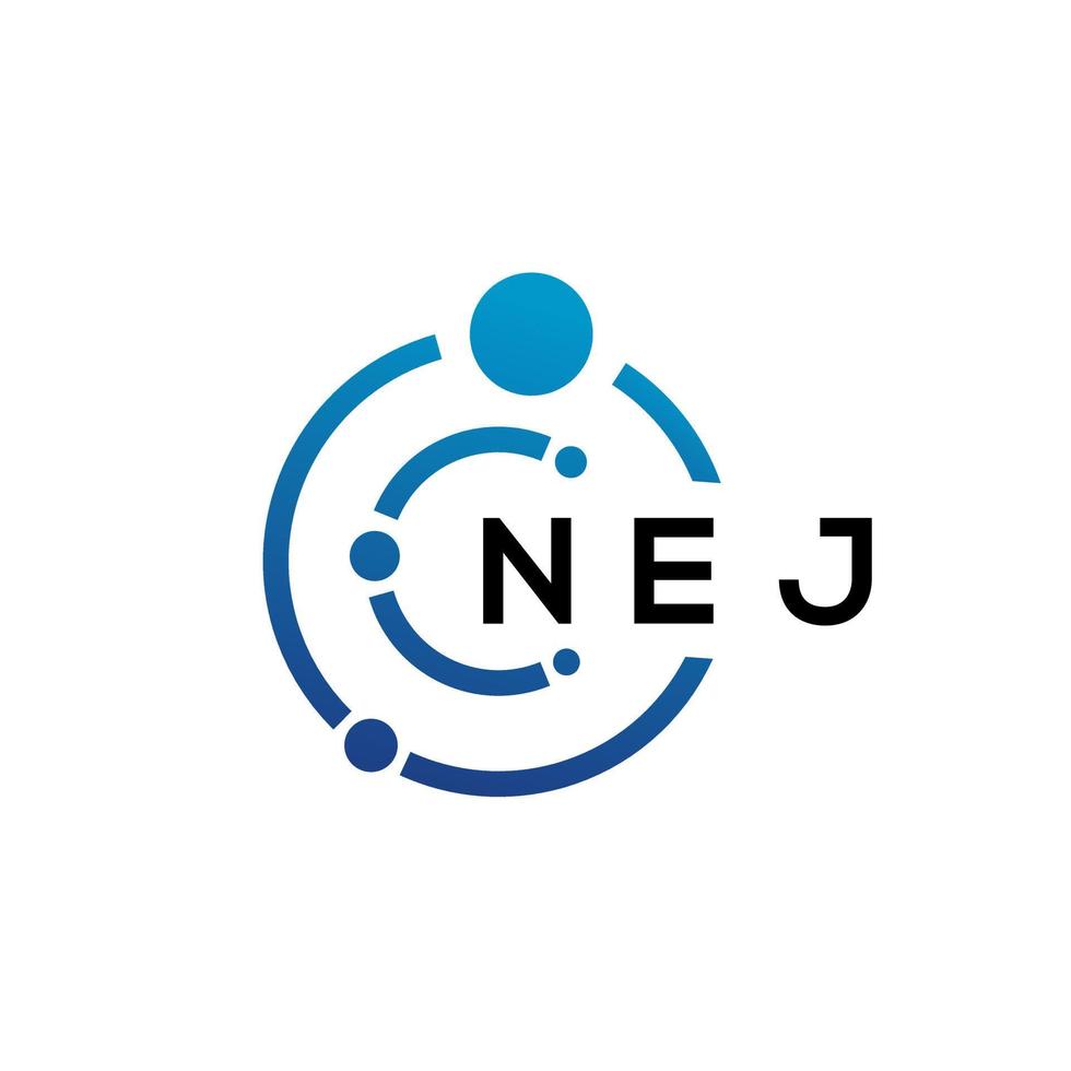 nej-Buchstaben-Technologie-Logo-Design auf weißem Hintergrund. nej kreative Initialen schreiben es Logokonzept. nej Briefgestaltung. vektor