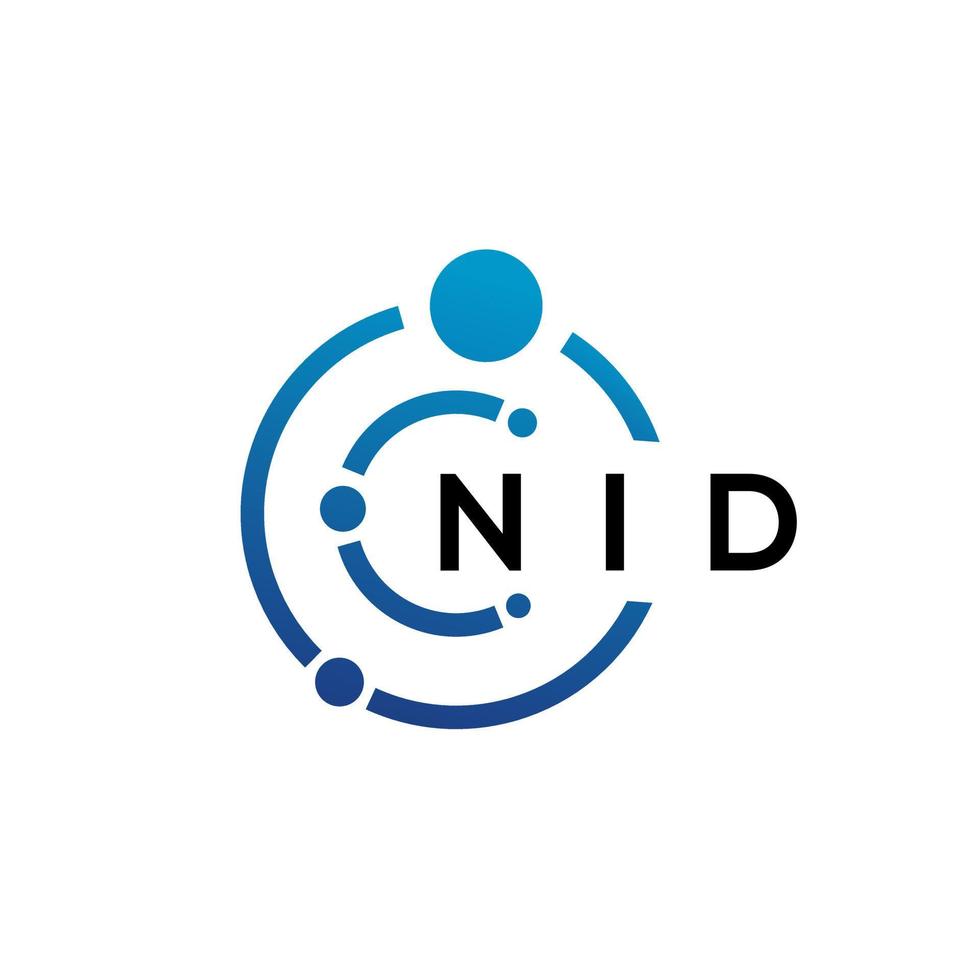 nid-Buchstaben-Technologie-Logo-Design auf weißem Hintergrund. nid kreative Initialen schreiben es Logo-Konzept. nid Briefgestaltung. vektor