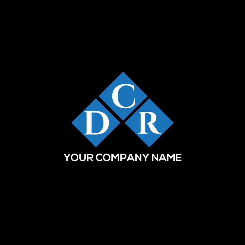 dcr-Buchstaben-Logo-Design auf schwarzem Hintergrund. dcr kreative Initialen schreiben Logo-Konzept. DCR-Briefgestaltung. vektor