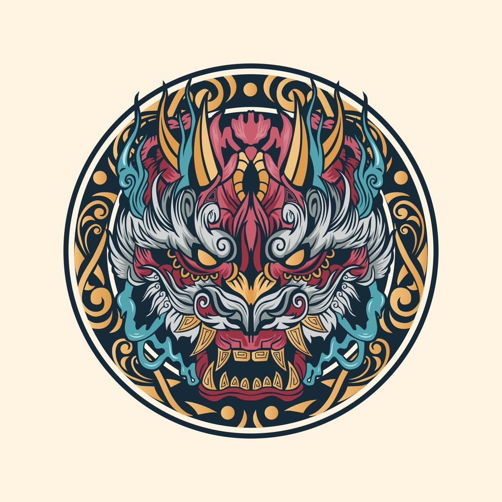 tiger mask färg tatuering vektor