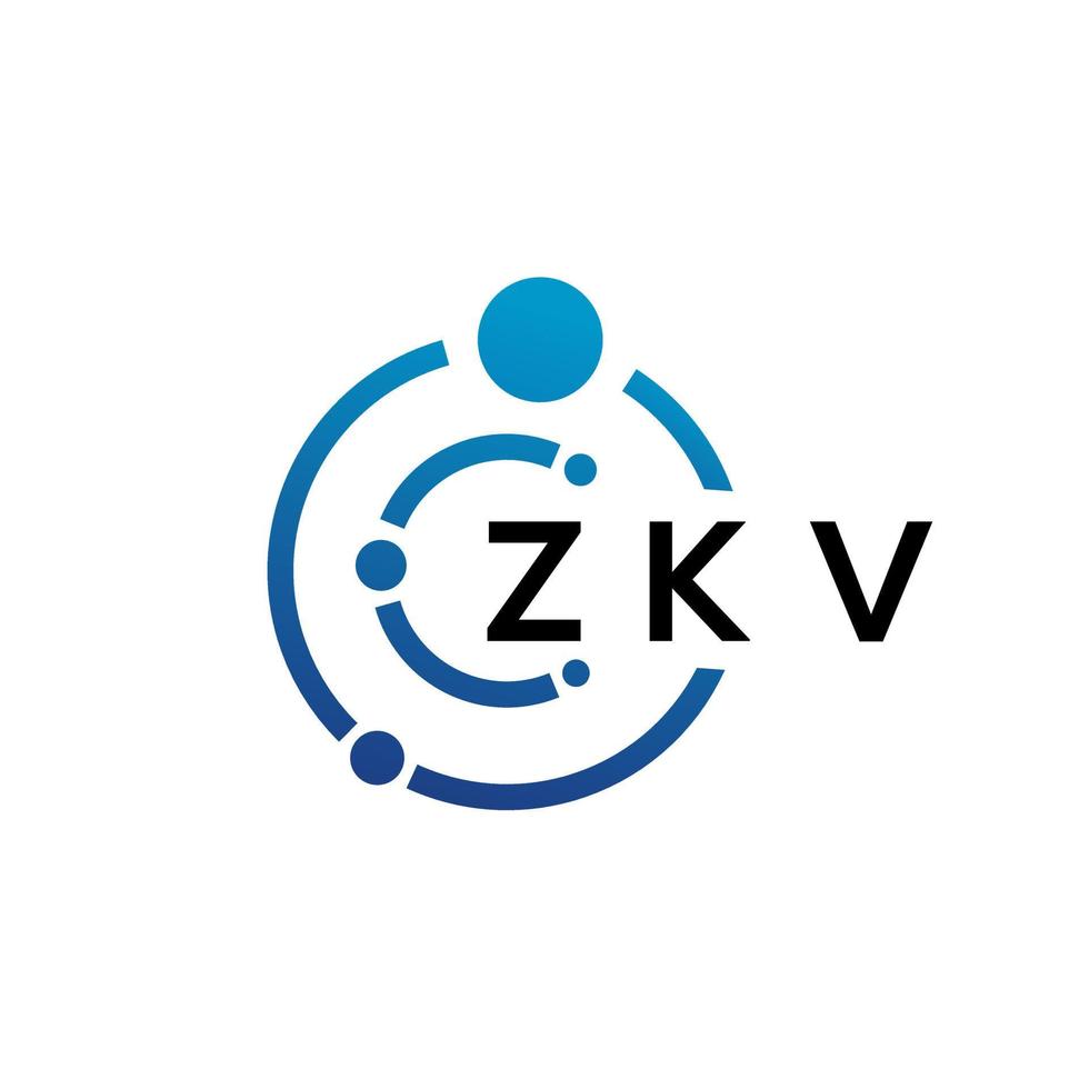 zkv-Buchstaben-Technologie-Logo-Design auf weißem Hintergrund. zkv kreative Initialen schreiben es Logo-Konzept. zkv Briefgestaltung. vektor