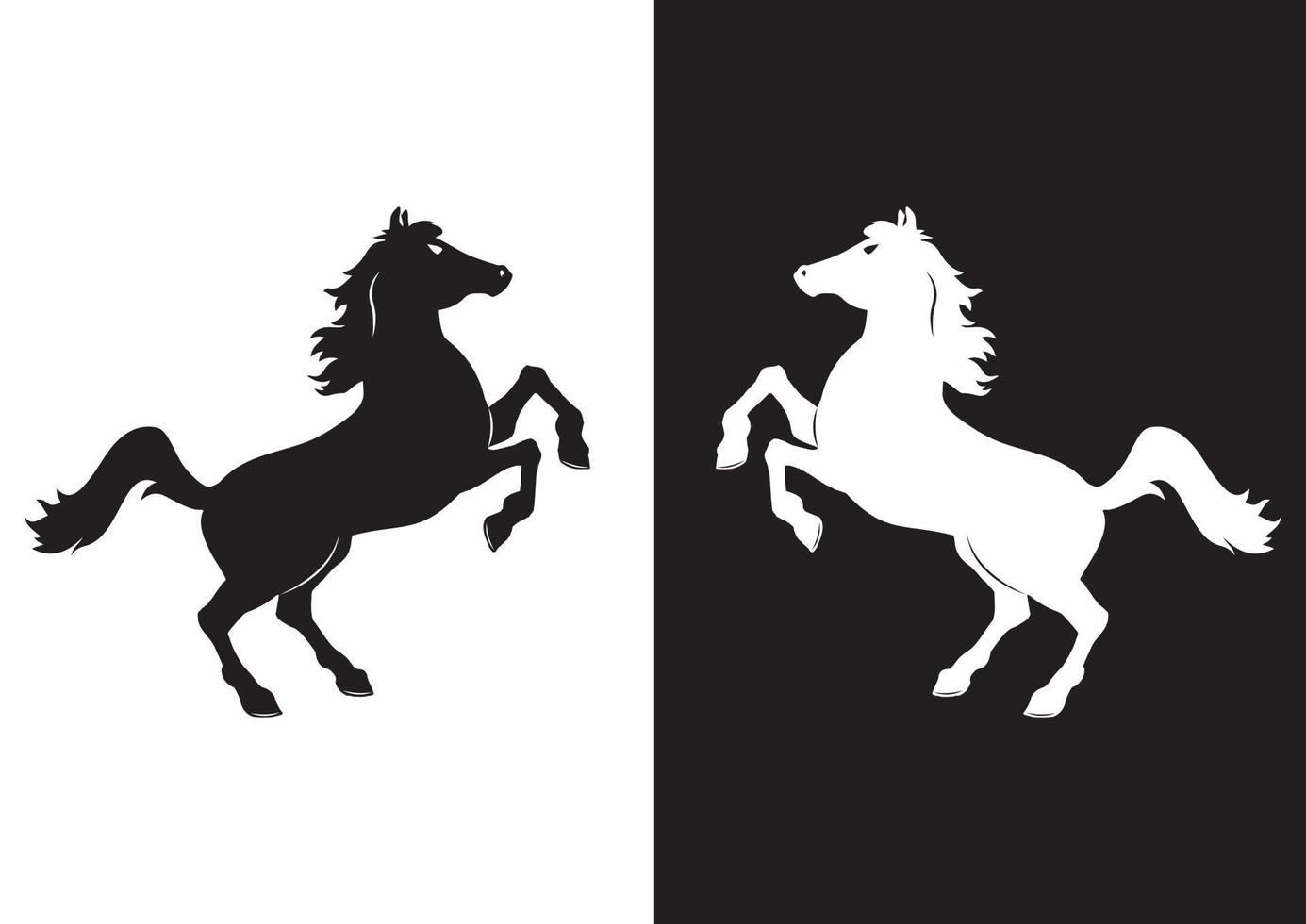 svart och vit häst ikon clipart vektorillustration vektor