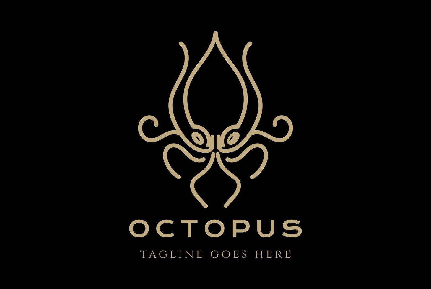 Oktopus-Tintenfisch-Tintenfisch-Kraken-Monogramm-Logo-Design vektor