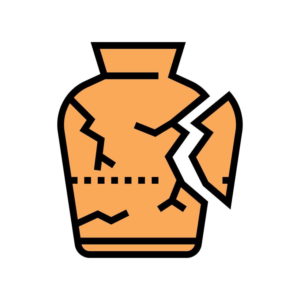 beschädigte Vase Farbsymbol Vektor Illustration