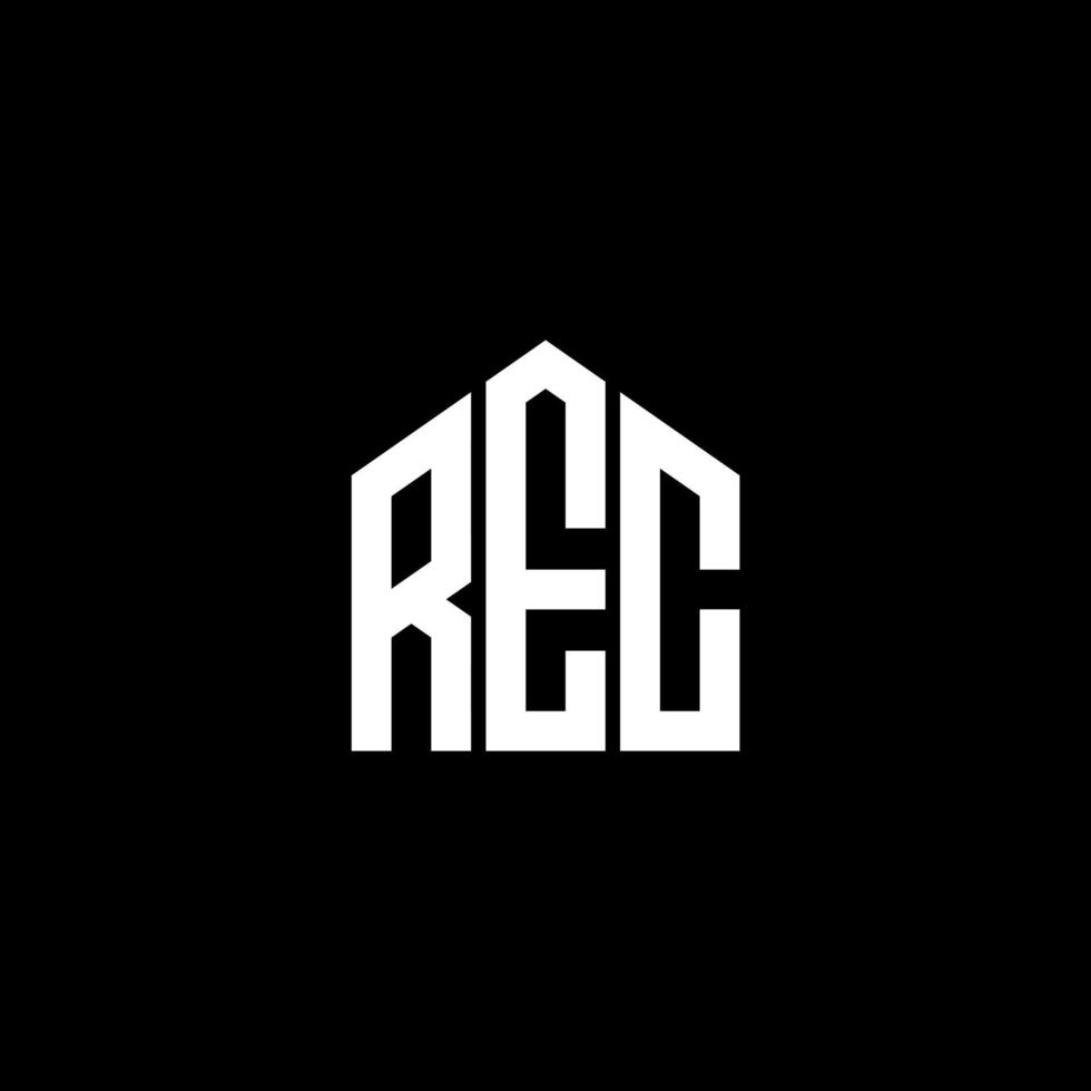 rec brev logotyp design på svart bakgrund. rec kreativa initialer brev logotyp koncept. rec bokstav design. vektor