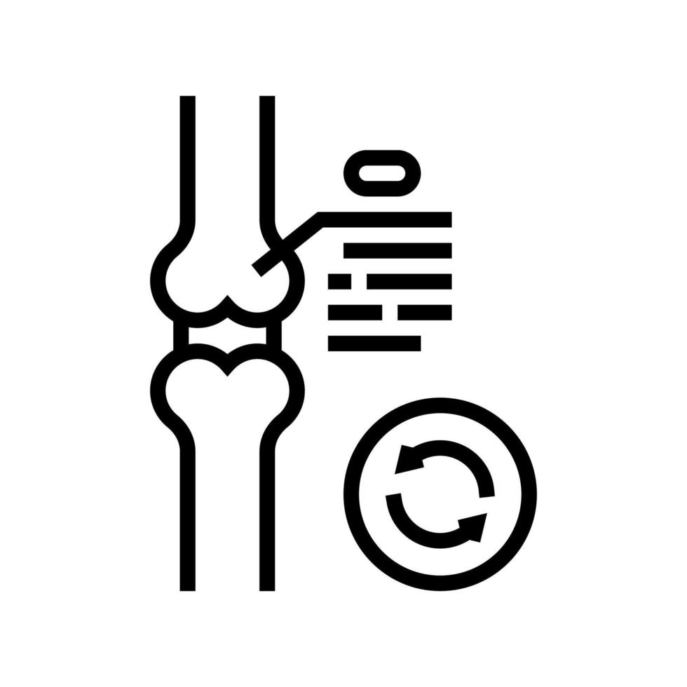 Knieknorpel Transplantation Symbol Leitung Vektor Illustration