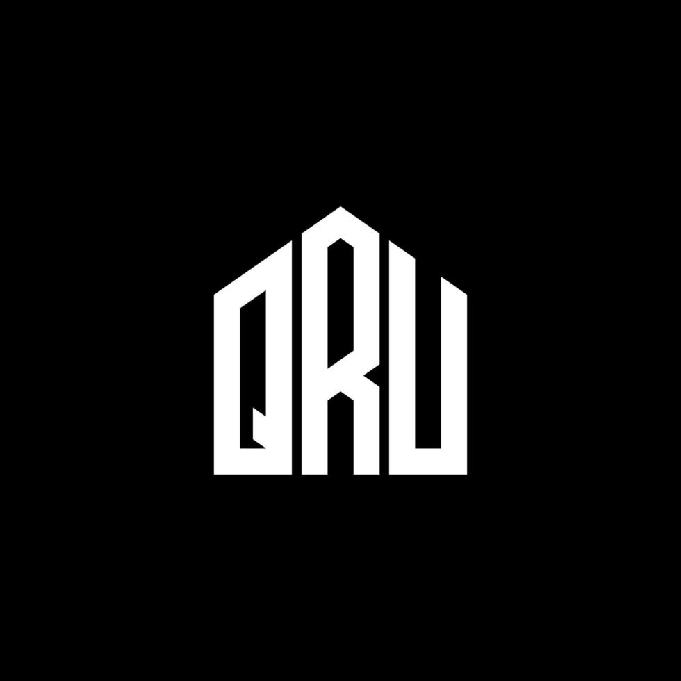 Qru-Brief-Logo-Design auf schwarzem Hintergrund. qru kreative Initialen schreiben Logo-Konzept. qru Briefgestaltung. vektor