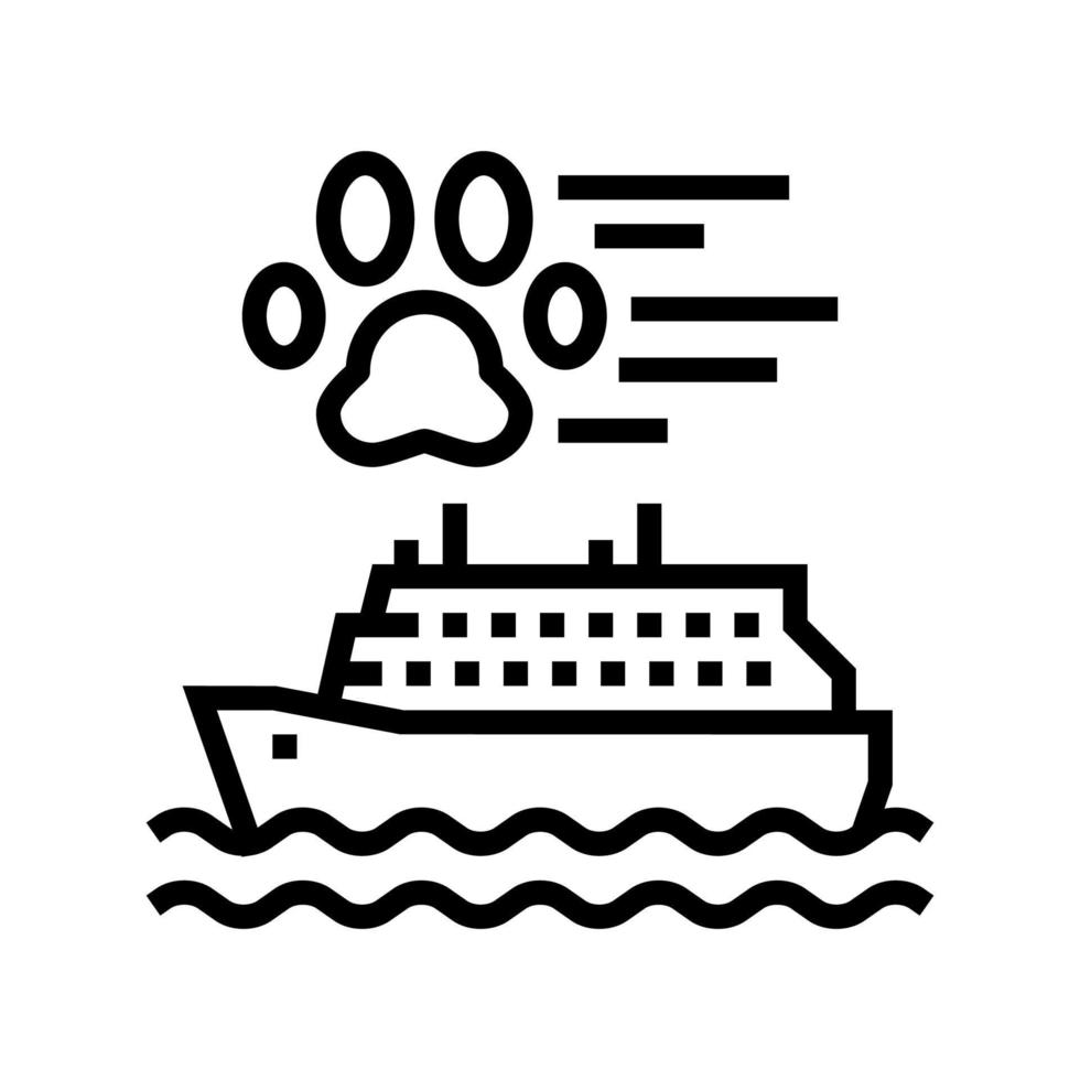 Haustiertransport in der Schiffsliniensymbol-Vektorillustration vektor