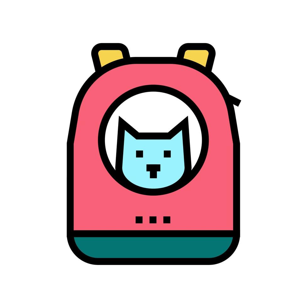 Rucksack für Katze mit Farbsymbol-Vektorillustration vektor