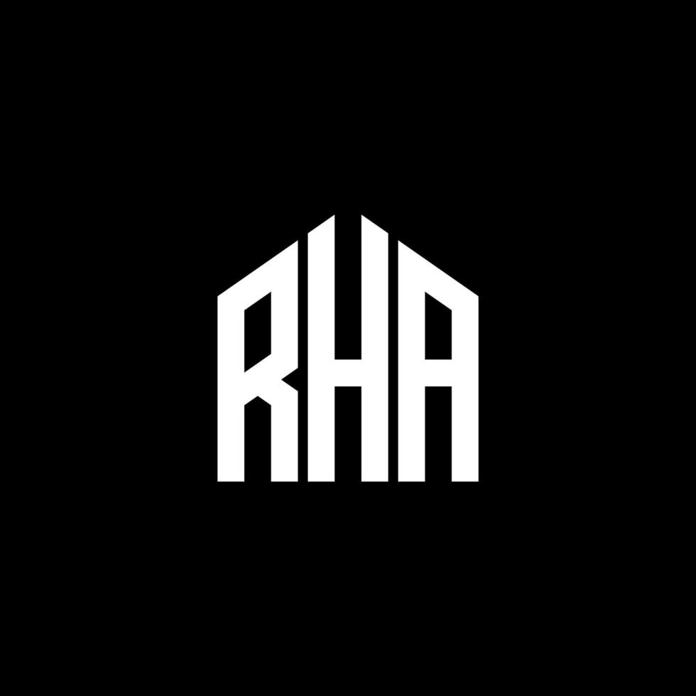 rha bokstav design.rha bokstav logo design på svart bakgrund. rha kreativa initialer brev logotyp koncept. rha bokstav design.rha bokstav logo design på svart bakgrund. r vektor