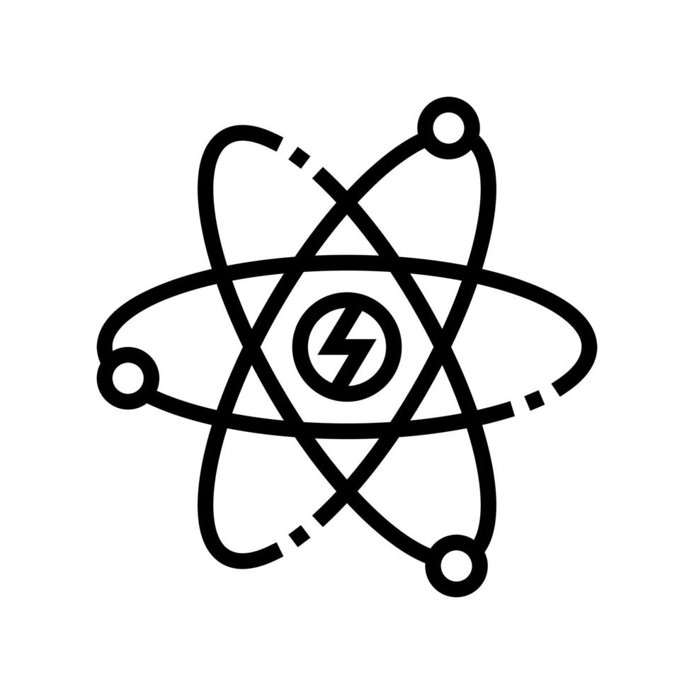 Atom Kernenergie Symbol Leitung Vektor Illustration