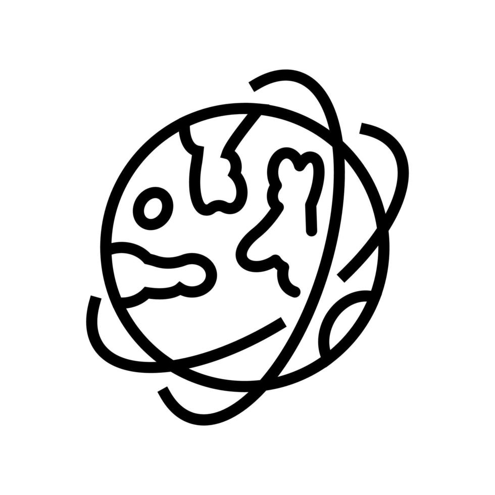 Planet Orbit Linie Symbol Vektor schwarze Abbildung