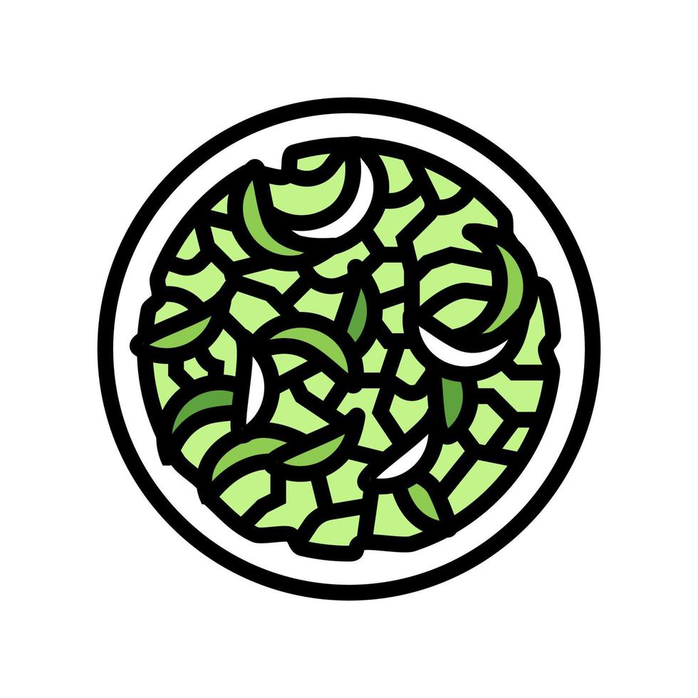 Salat Kohl Gericht Farbe Symbol Vektor Illustration