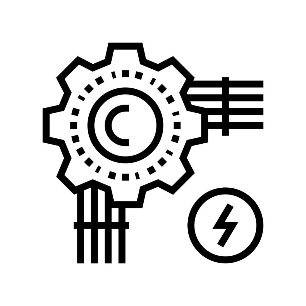 Elektrische Leitung Symbol Vektor schwarze Abbildung