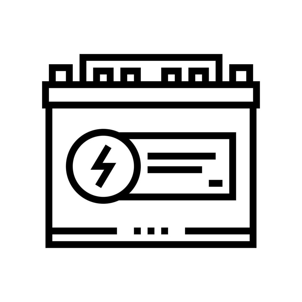 elektrische batterie linie symbol vektor schwarze illustration