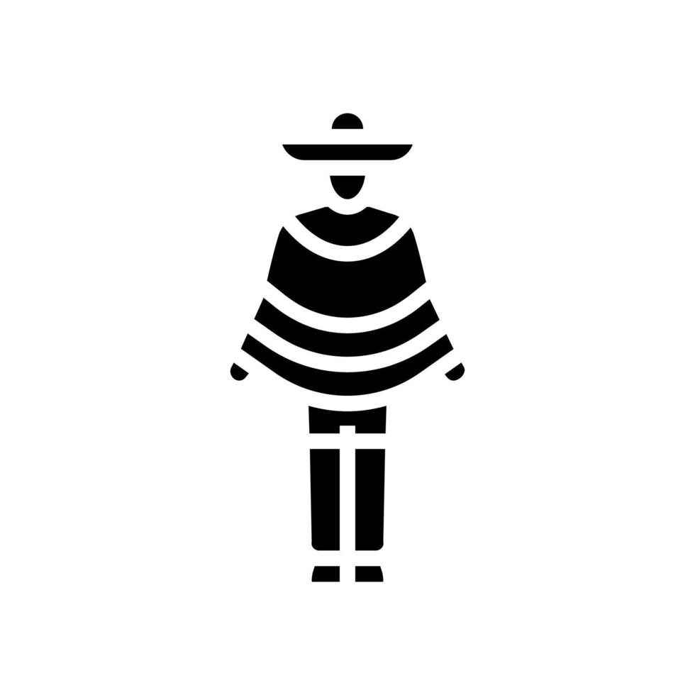 Latino-Mann-Glyphen-Symbol-Vektor-Illustration vektor