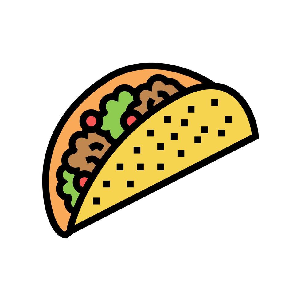 taco mat färg ikon vektor illustration