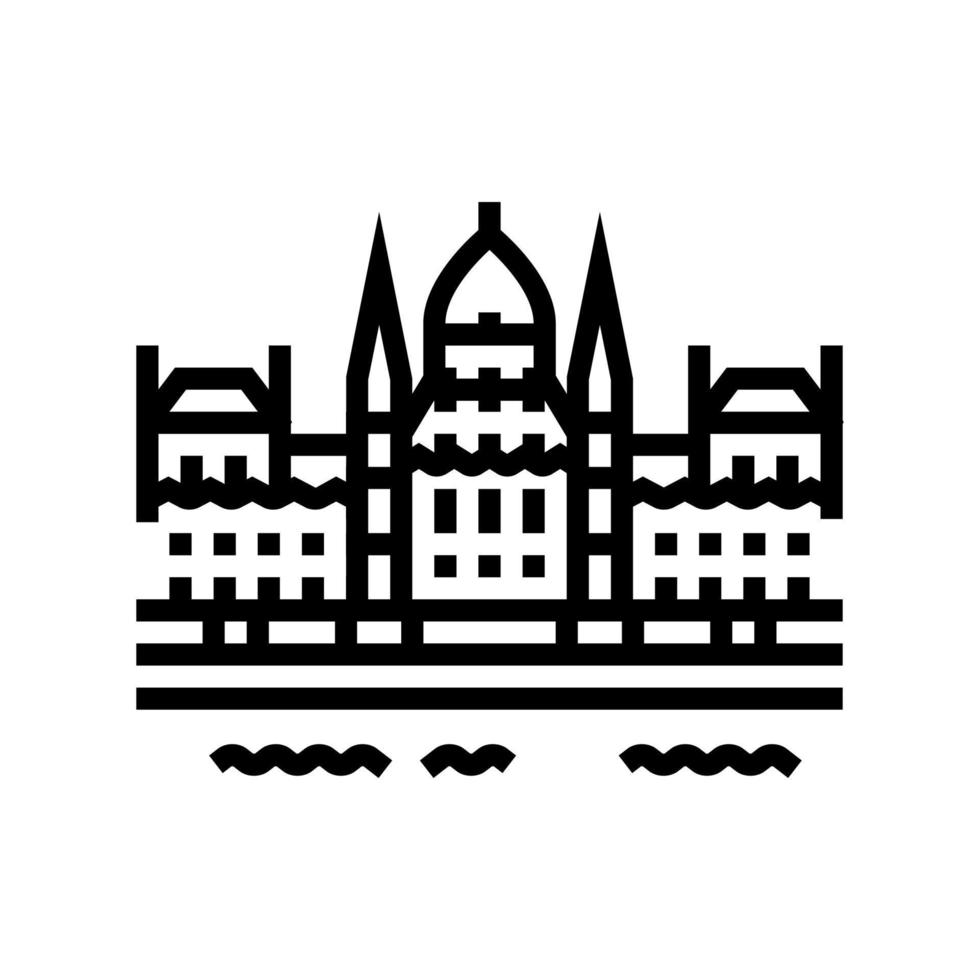 ungarisches parlament gebäude linie symbol vektor illustration