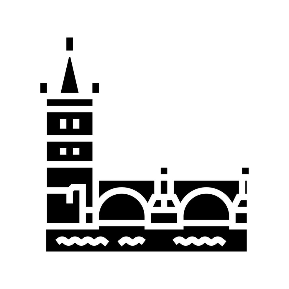 charles bridge glyfikon vektorillustration vektor