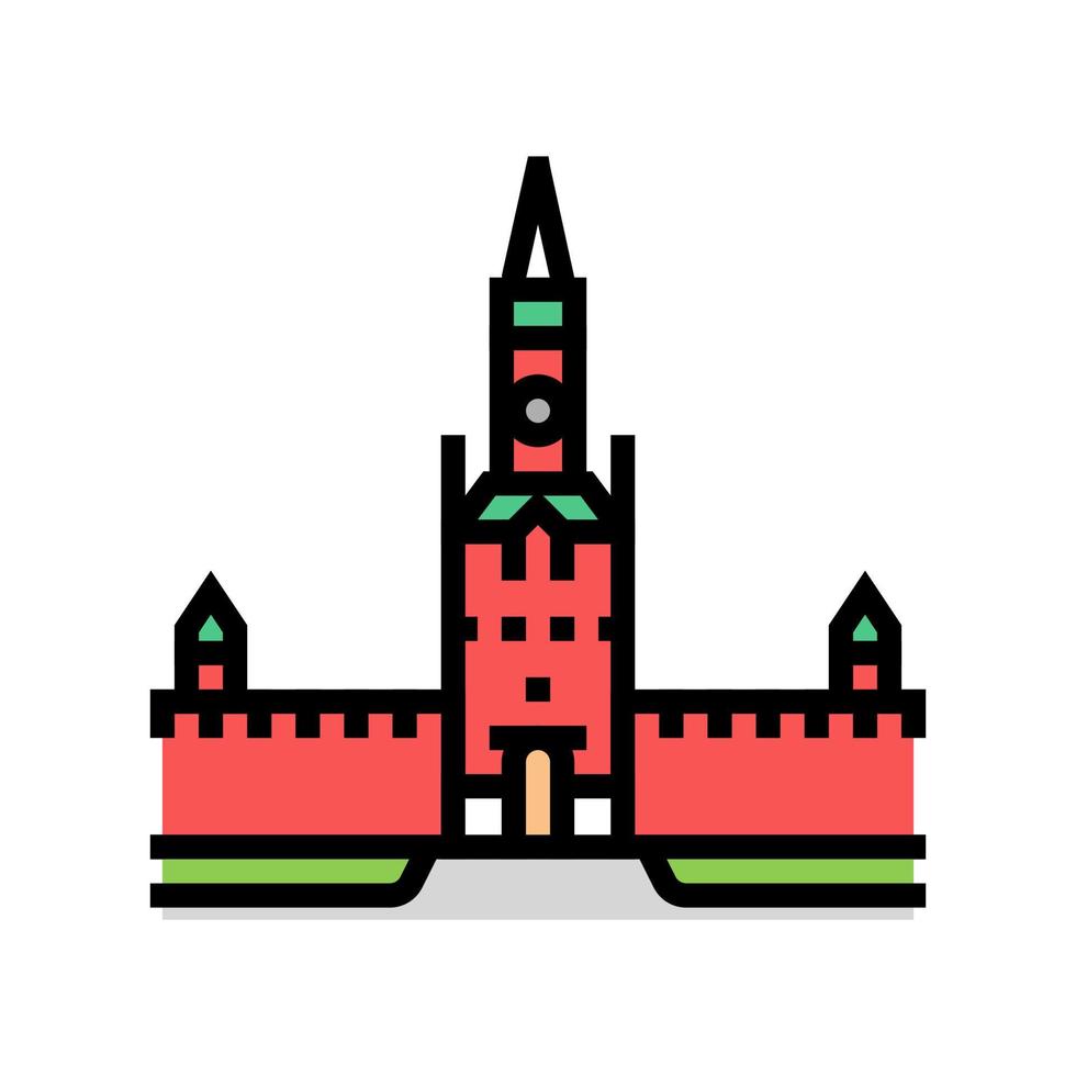Moskauer Kreml Farbe Symbol Vektor Illustration