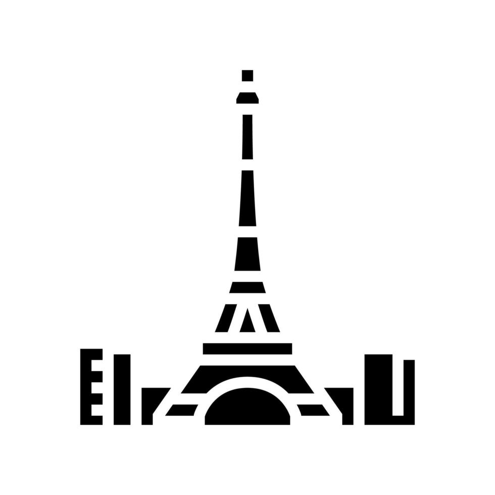 Eiffelturm-Glyphen-Symbol-Vektor-Illustration vektor