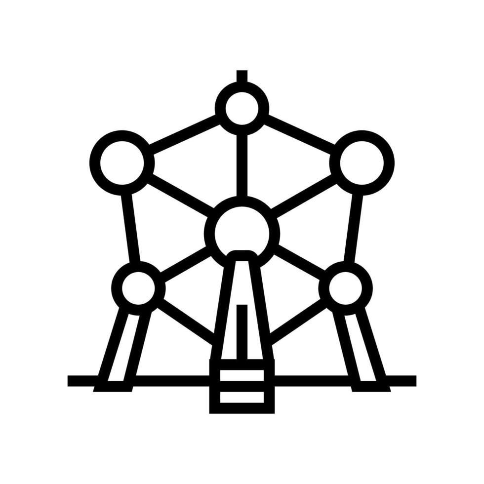 Atomium Denkmal Symbol Leitung Vektor Illustration