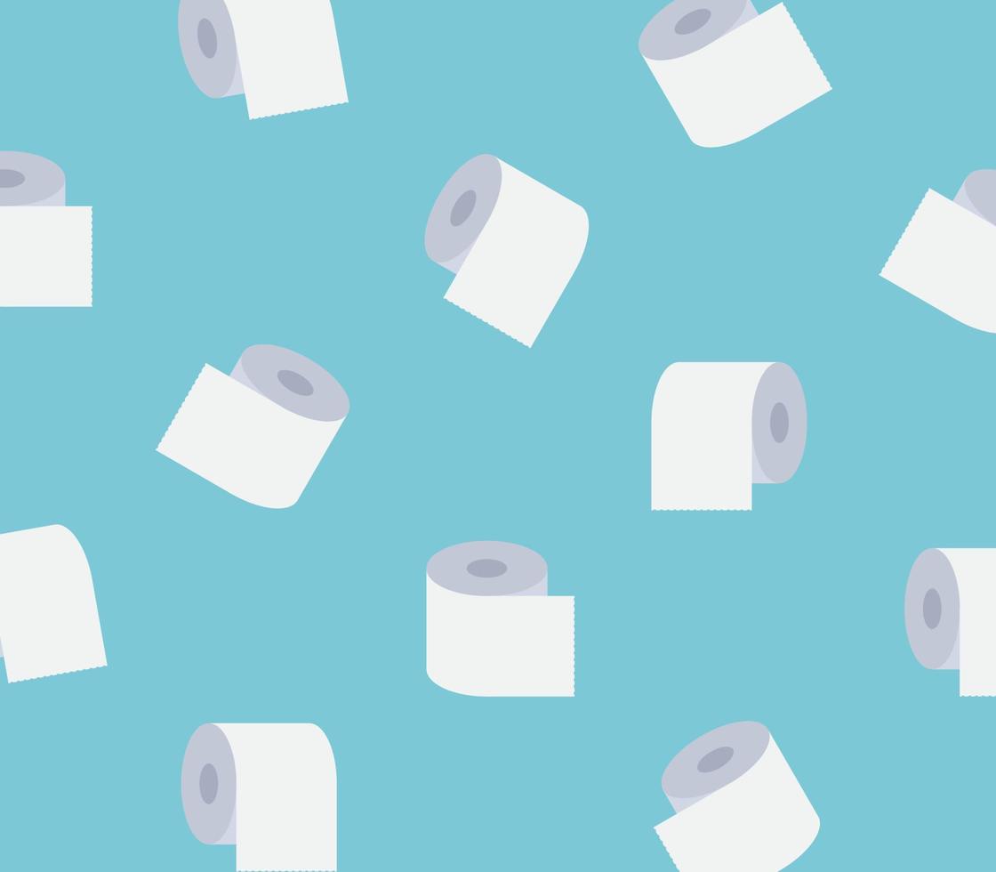 rulle toalettpapper sömlösa mönster och hälsosam pappersrulle koncept platt vektorillustration. vektor