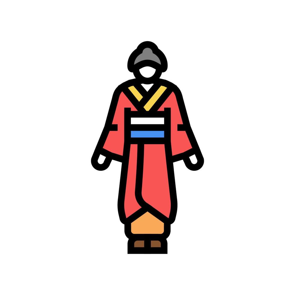 geisha kvinna färg ikon vektorillustration vektor