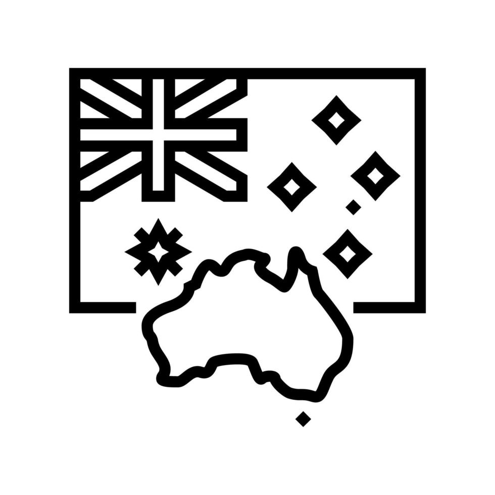 Australien Landesflagge Symbol Leitung Vektor Illustration