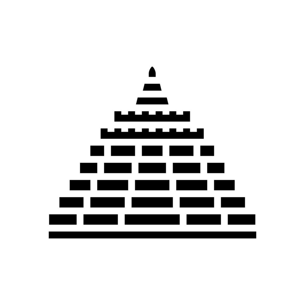 borobudur asiatisches Gebäude Glyphen-Symbol-Vektor-Illustration vektor